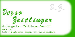 dezso zeitlinger business card